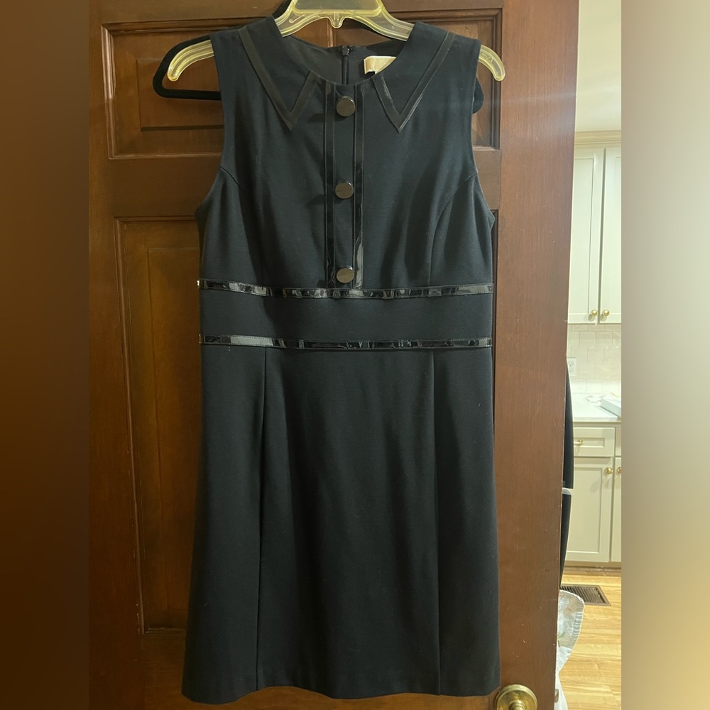 Michael Kors black dress with pleather accents size 8